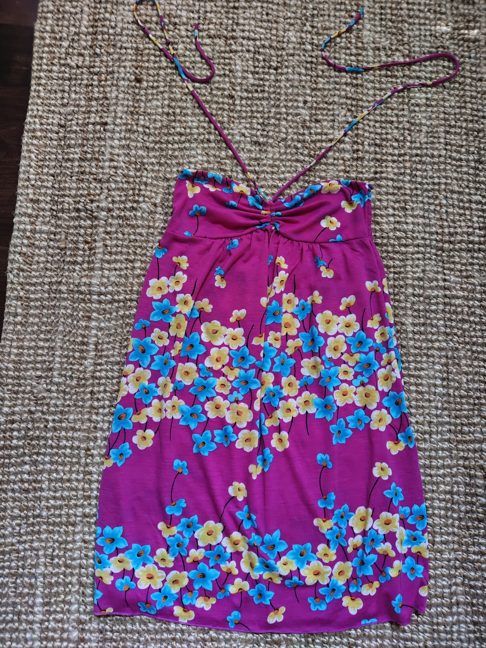 Women's Magenta Floral Swim Coverup Sundress